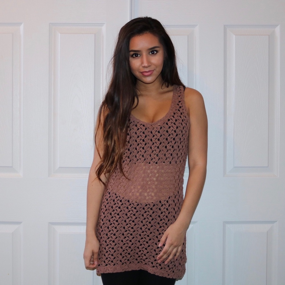 Brown knit coverup